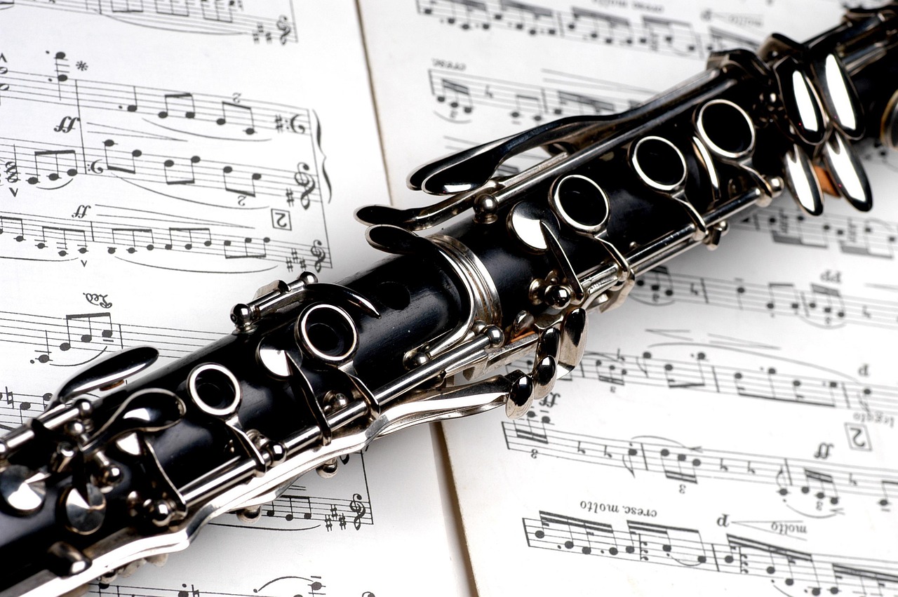 a music instrument placed on a music sheet