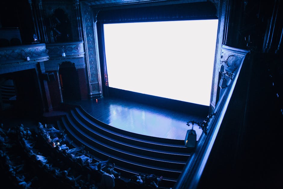 a modern theatre with with massive screen